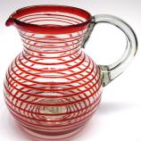  / Ruby Red Spiral 120 oz Large Bola Pitcher